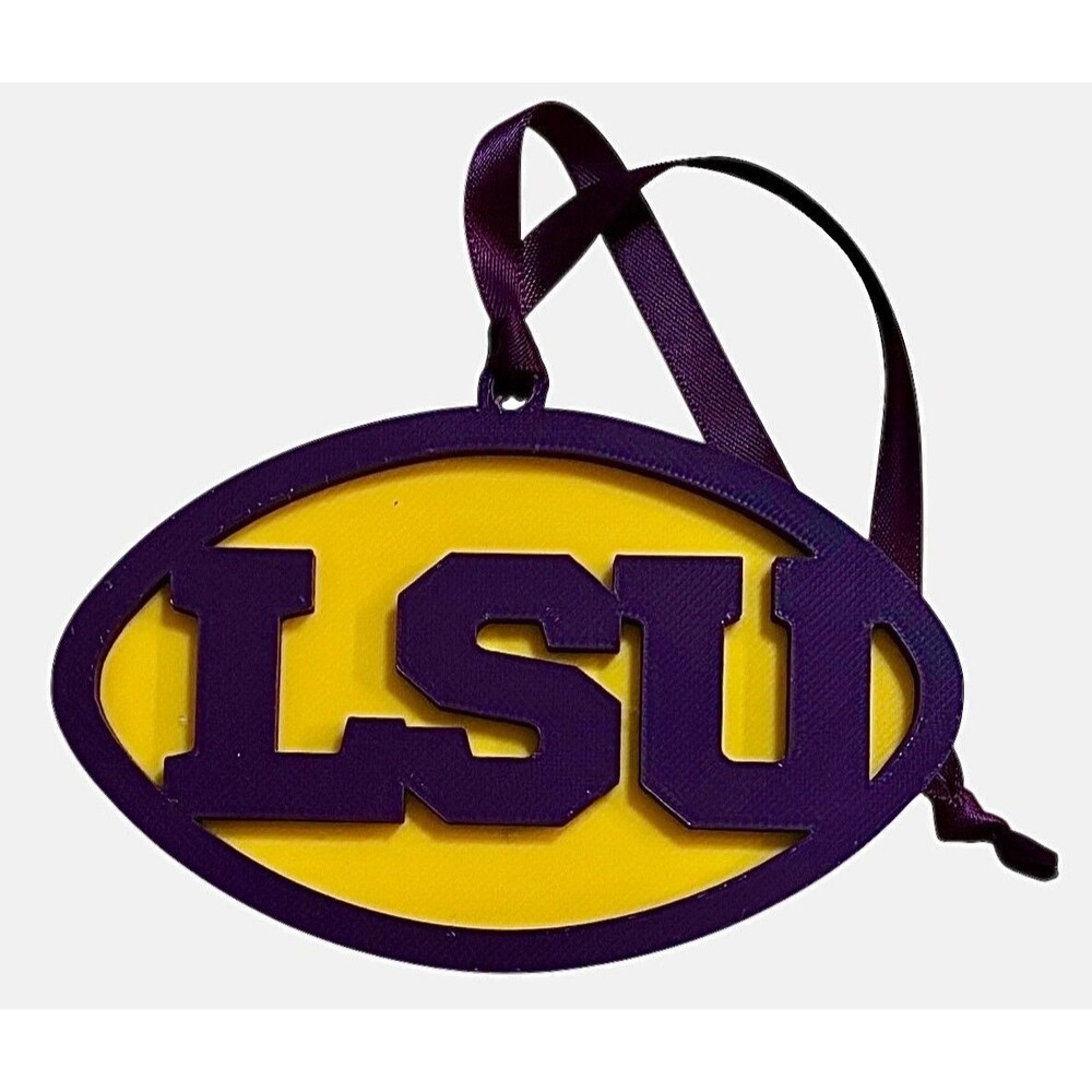 3D Printed 4" Ornament - LSU - Indigo over Sunflower - O008-10316